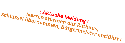 ! Aktuelle Meldung ! Narren stürmen das Rathaus, Schlüssel übernommen, Bürgermeister entführt !